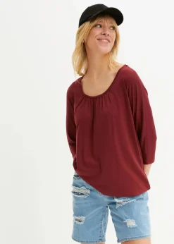 bonprix Shirts & Tops^Oversize-Shirt aus Viskose-Mix bordeaux