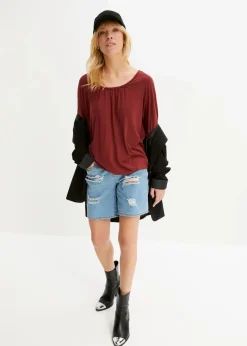 bonprix Shirts & Tops^Oversize-Shirt aus Viskose-Mix bordeaux
