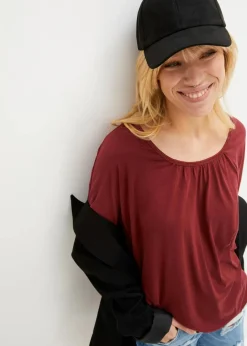 bonprix Shirts & Tops^Oversize-Shirt aus Viskose-Mix bordeaux