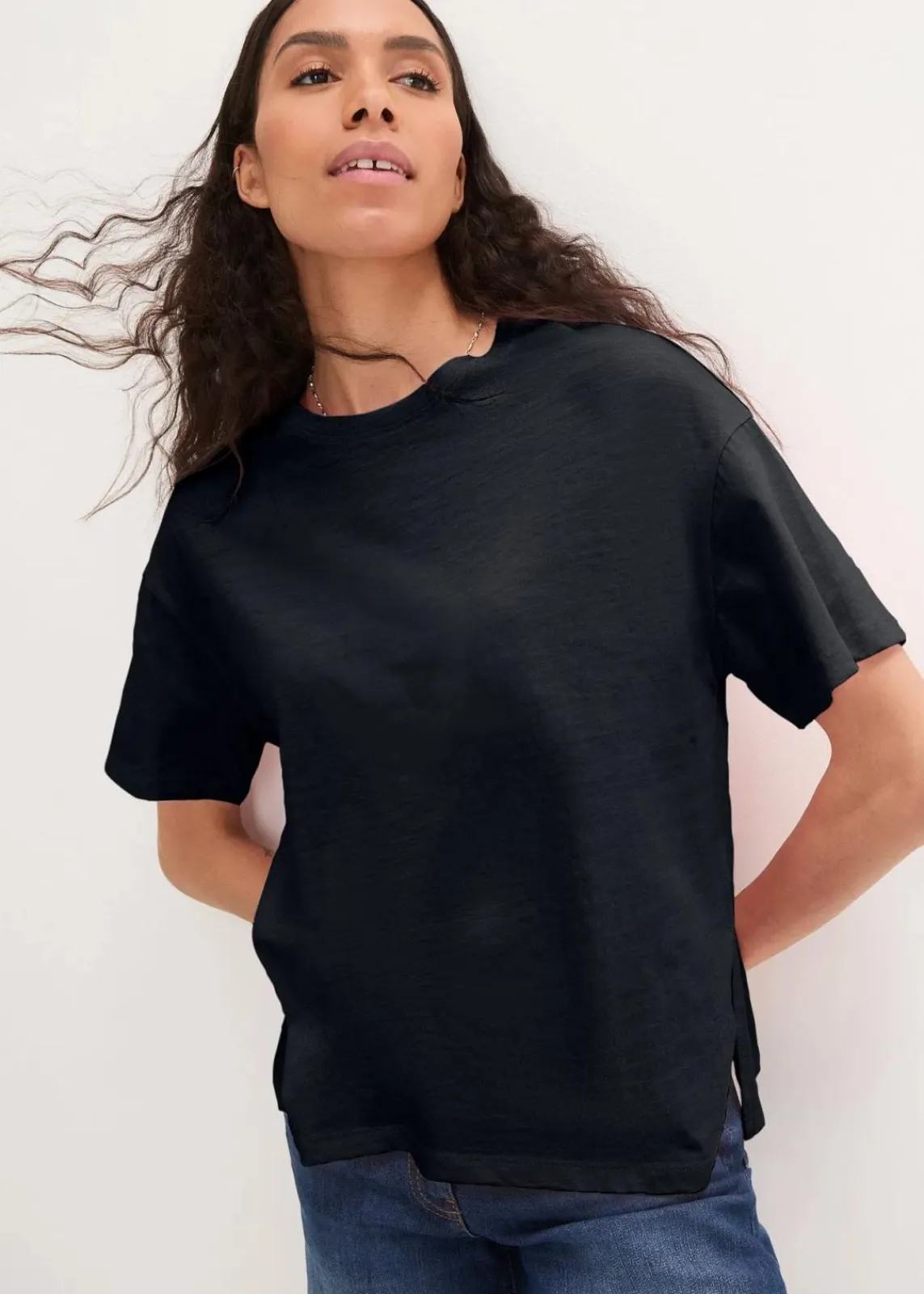 bonprix Bekleidung·Röcke|Basics^Oversize-Shirt mit Druck schwarz