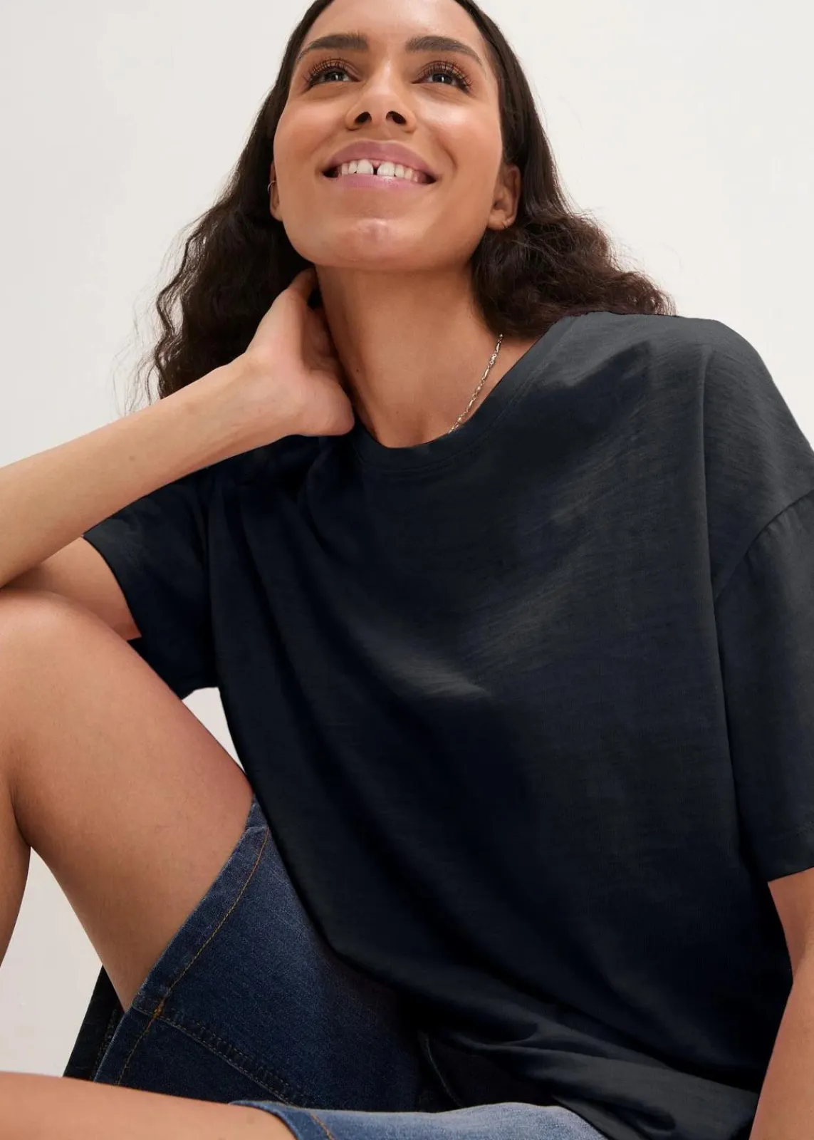 bonprix Bekleidung·Röcke|Basics^Oversize-Shirt mit Druck schwarz