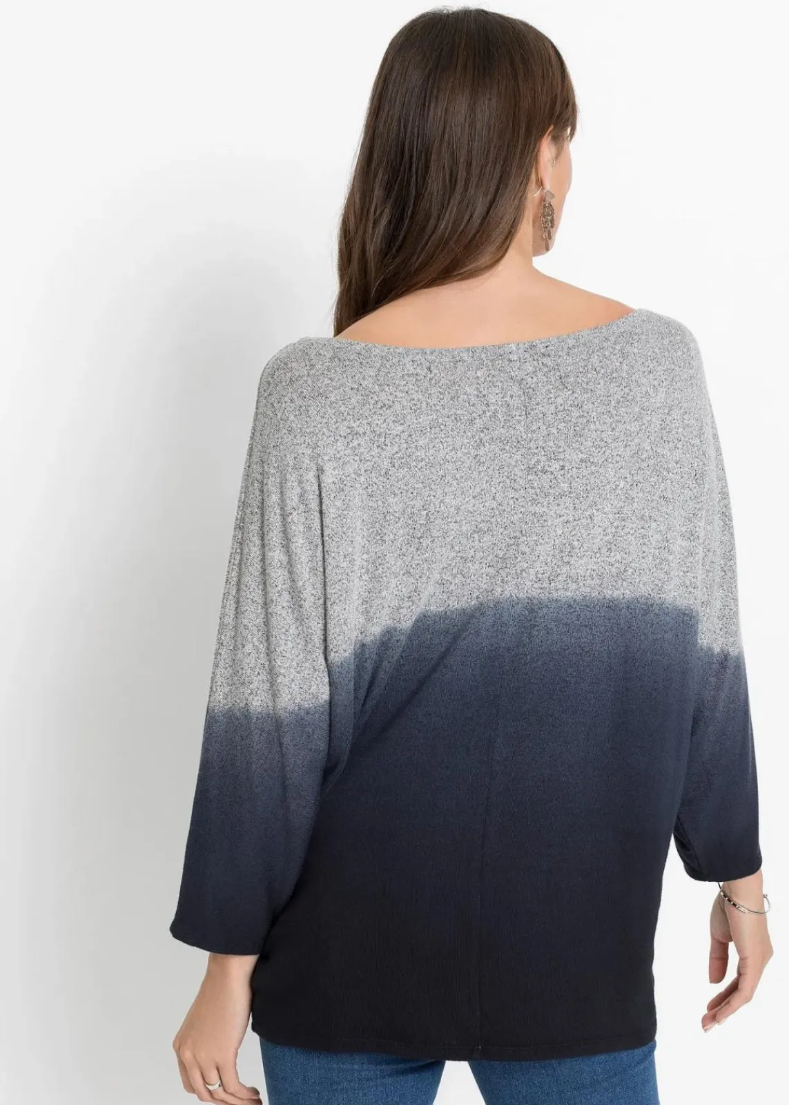 bonprix Shirts & Tops^Oversize-Shirt mit Farbverlauf grau/dunkelblau meliert