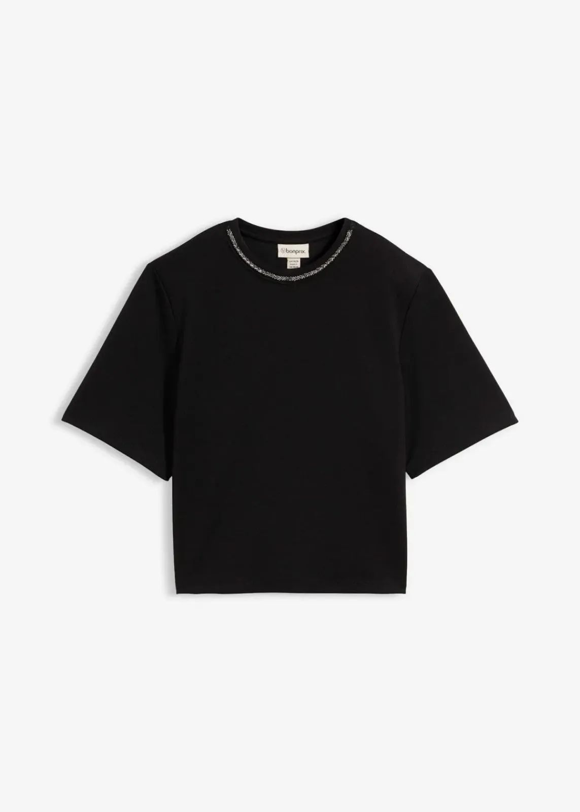 bonprix Shirts & Tops|Nachhaltigere Materialien^Oversize-Shirt mit Perlenbesatz schwarz