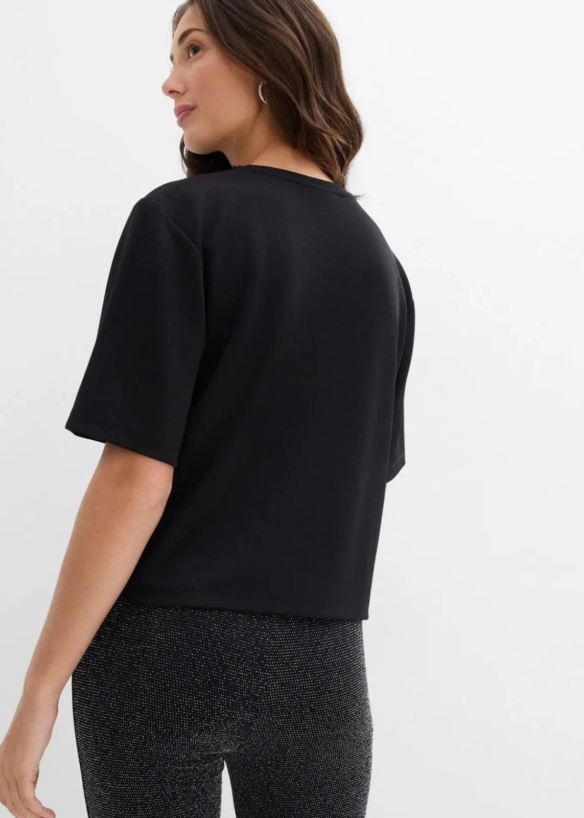 bonprix Shirts & Tops|Nachhaltigere Materialien^Oversize-Shirt mit Perlenbesatz schwarz