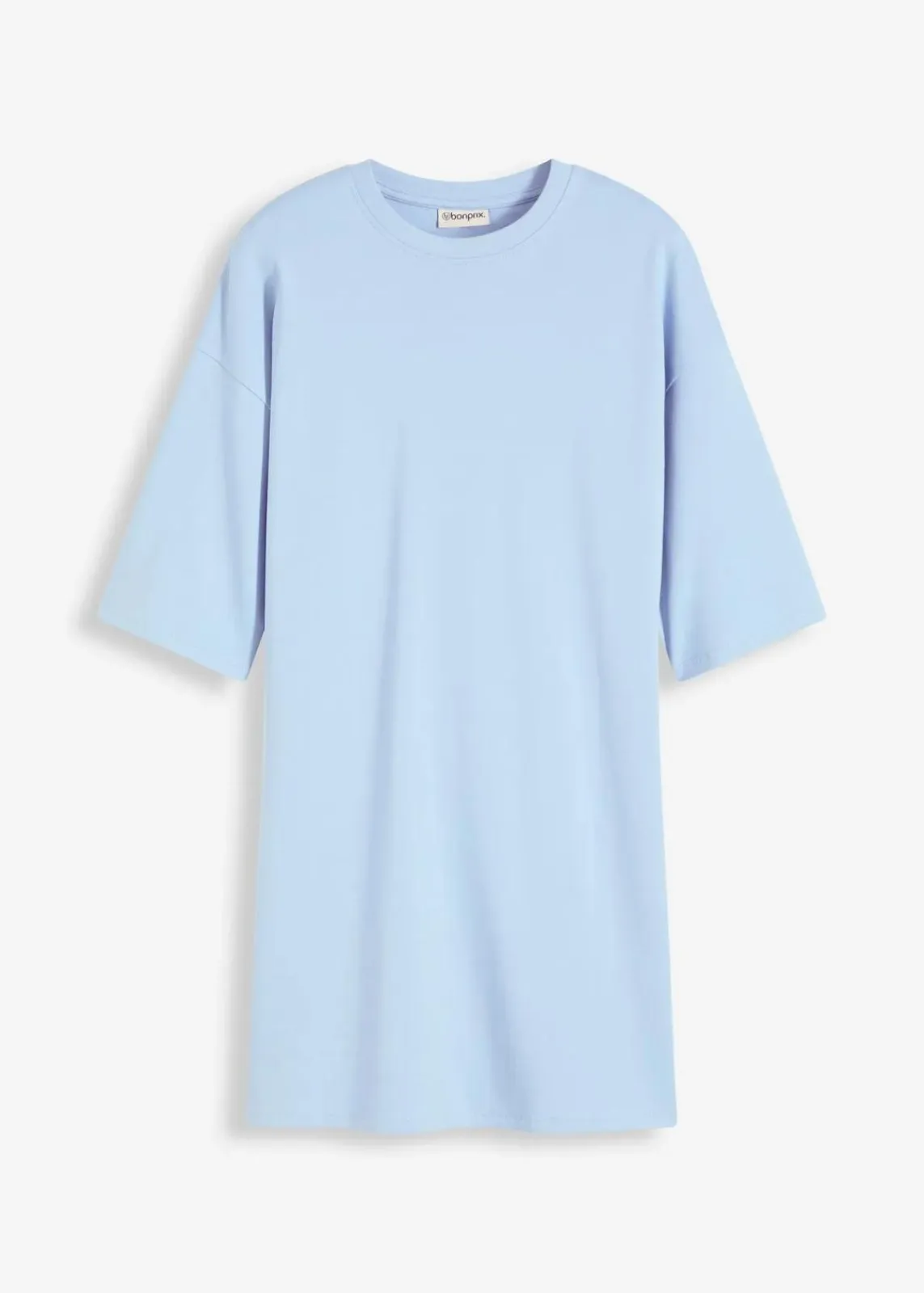 bonprix Nachhaltigere Materialien|Kleider^Oversize-Shirtkleid aus schwerer Bio-Baumwolle hellblau