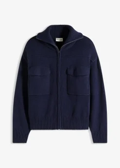 bonprix Bekleidung·Umstandsmode|Pullover & Strickjacken^Oversize-Strickjacke dunkelblau