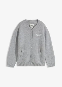 bonprix Bekleidung·Umstandsmode|Nachhaltigere Materialien^Oversize-Strickjacke hellgrau meliert/weiß