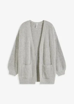 bonprix Bekleidung·Jeans|Pullover & Strickjacken^Oversize-Strickjacke hellgrau meliert