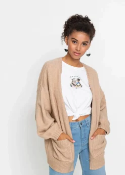 bonprix Strickmode|Pullover & Strickjacken^Oversize-Strickjacke new beige meliert