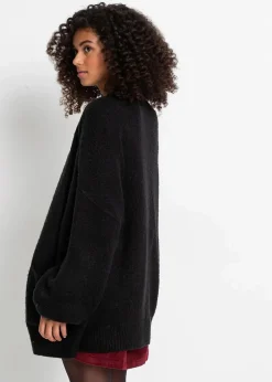bonprix Strickmode|Pullover & Strickjacken^Oversize-Strickjacke schwarz