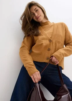 bonprix Bekleidung·Umstandsmode|Strickmode^Oversize-Strickjacke haselnuss