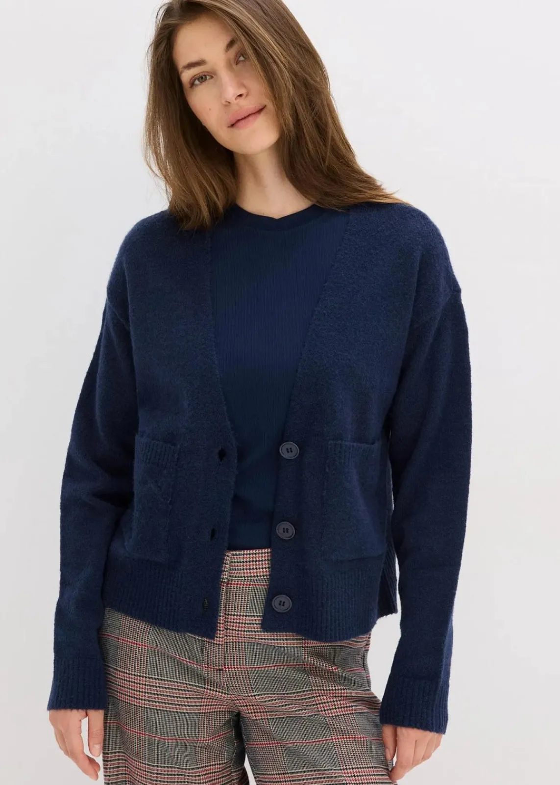 bonprix Bekleidung·Umstandsmode|Strickmode^Oversize-Strickjacke dunkelblau