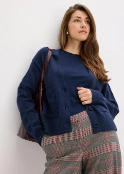 bonprix Bekleidung·Umstandsmode|Strickmode^Oversize-Strickjacke dunkelblau