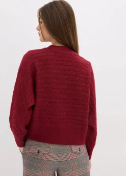 bonprix Bekleidung·Umstandsmode|Bekleidung·Jeans^Oversize-Strickjacke pflaumenrot