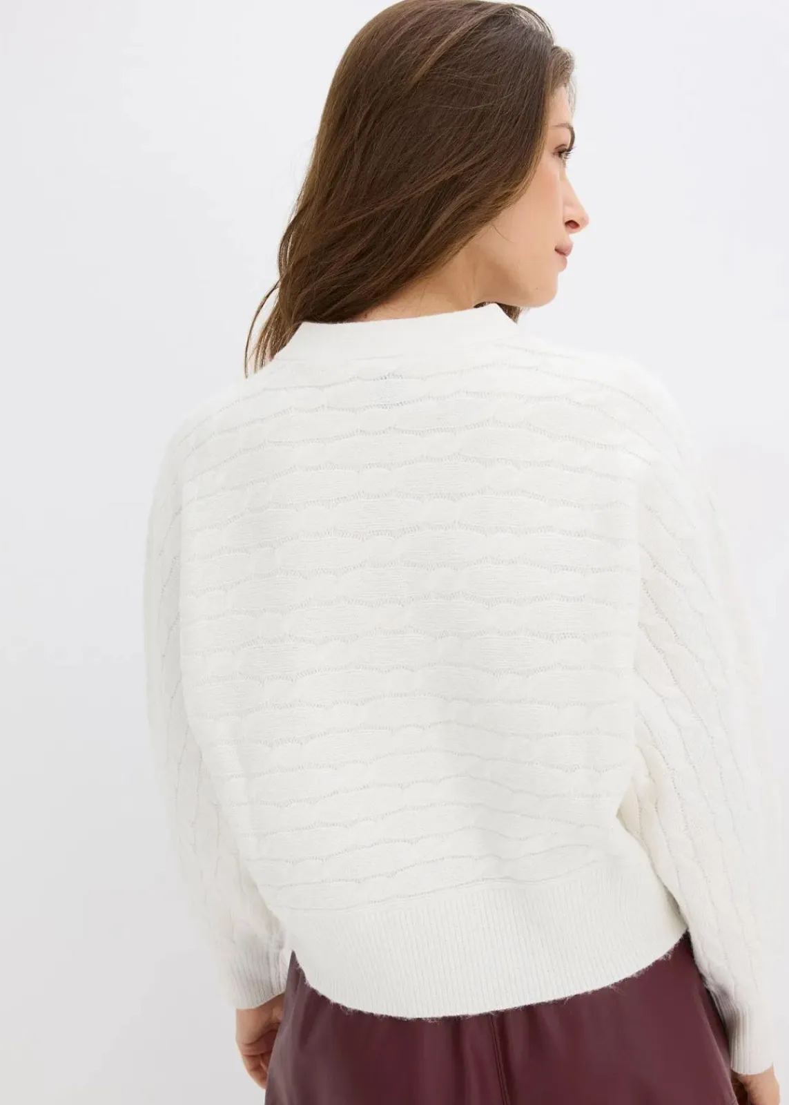 bonprix Bekleidung·Umstandsmode|Bekleidung·Jeans^Oversize-Strickjacke wollweiß