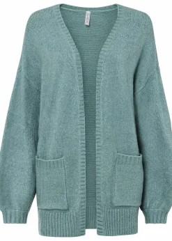 bonprix Strickmode|Pullover & Strickjacken^Oversize-Strickjacke rauchsalbei meliert