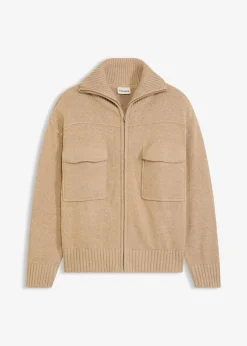 bonprix Bekleidung·Umstandsmode|Pullover & Strickjacken^Oversize-Strickjacke hellkhaki meliert