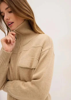 bonprix Bekleidung·Umstandsmode|Pullover & Strickjacken^Oversize-Strickjacke hellkhaki meliert