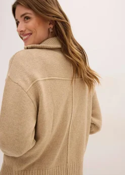 bonprix Bekleidung·Umstandsmode|Pullover & Strickjacken^Oversize-Strickjacke hellkhaki meliert