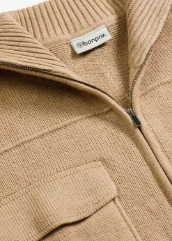 bonprix Bekleidung·Umstandsmode|Pullover & Strickjacken^Oversize-Strickjacke hellkhaki meliert