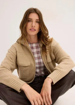 bonprix Bekleidung·Umstandsmode|Pullover & Strickjacken^Oversize-Strickjacke hellkhaki meliert