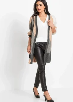 bonprix Bekleidung·Umstandsmode|Bekleidung·Jeans^Oversize-Strickjacke beige/wollweiß/anthrazit/grau