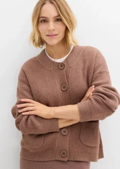 bonprix Bekleidung·Umstandsmode|Strickmode^Oversize-Strickjacke schokosorbet