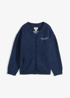 bonprix Pullover & Strickjacken|Strickmode^Oversize-Strickjacke dunkelblau/weiß