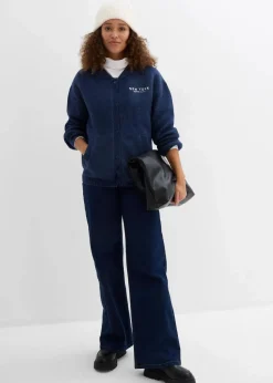 bonprix Pullover & Strickjacken|Strickmode^Oversize-Strickjacke dunkelblau/weiß