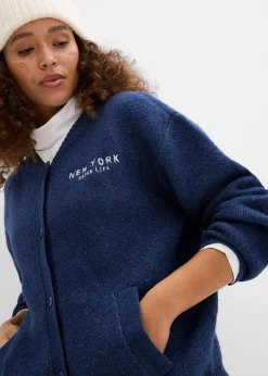 bonprix Pullover & Strickjacken|Strickmode^Oversize-Strickjacke dunkelblau/weiß