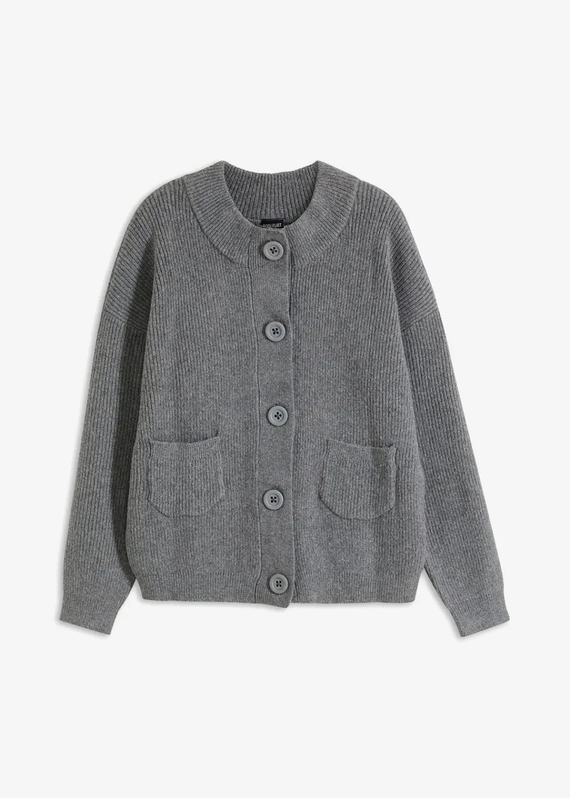 bonprix Pullover & Strickjacken|Bekleidung·Jeans^Oversize-Strickjacke grau meliert