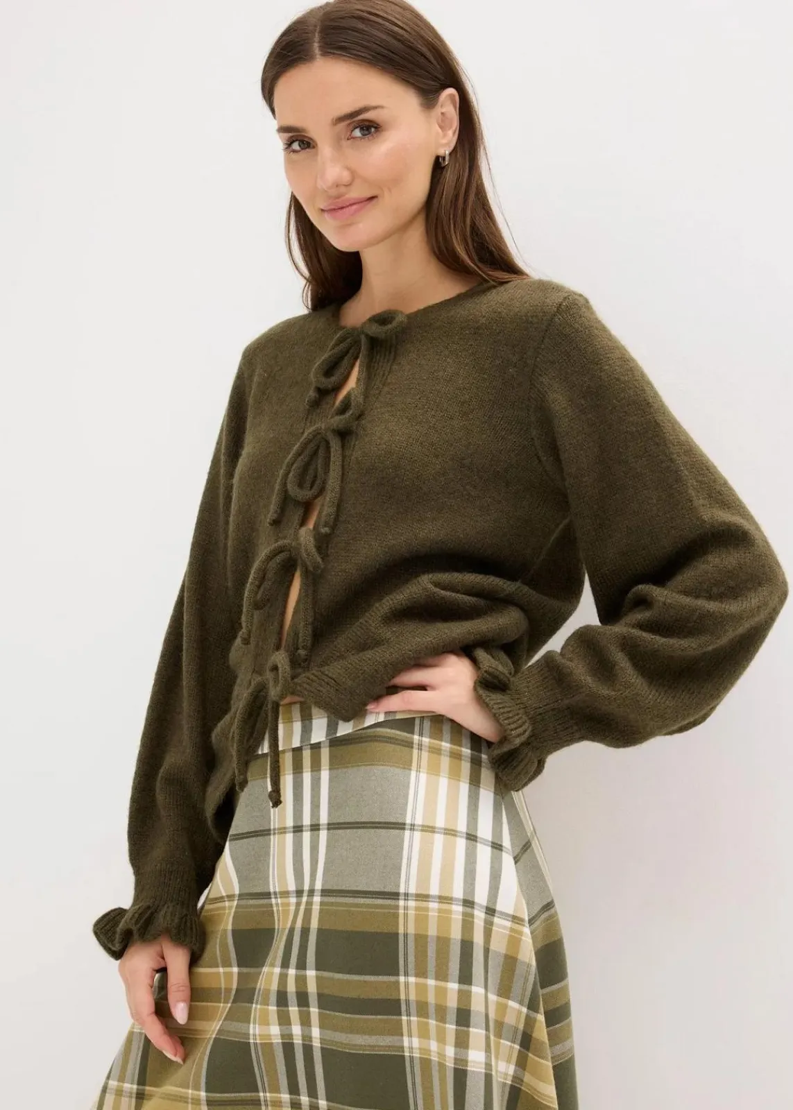bonprix Bekleidung·Umstandsmode|Bekleidung·Jeans^Oversize-Strickjacke aus weichem Woll-Mix dunkeloliv meliert