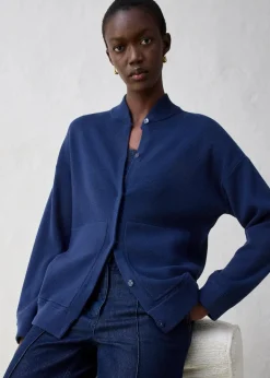 bonprix Bekleidung·Umstandsmode|Strickmode^Oversize-Strickjacke mit Merinowolle dunkelblau