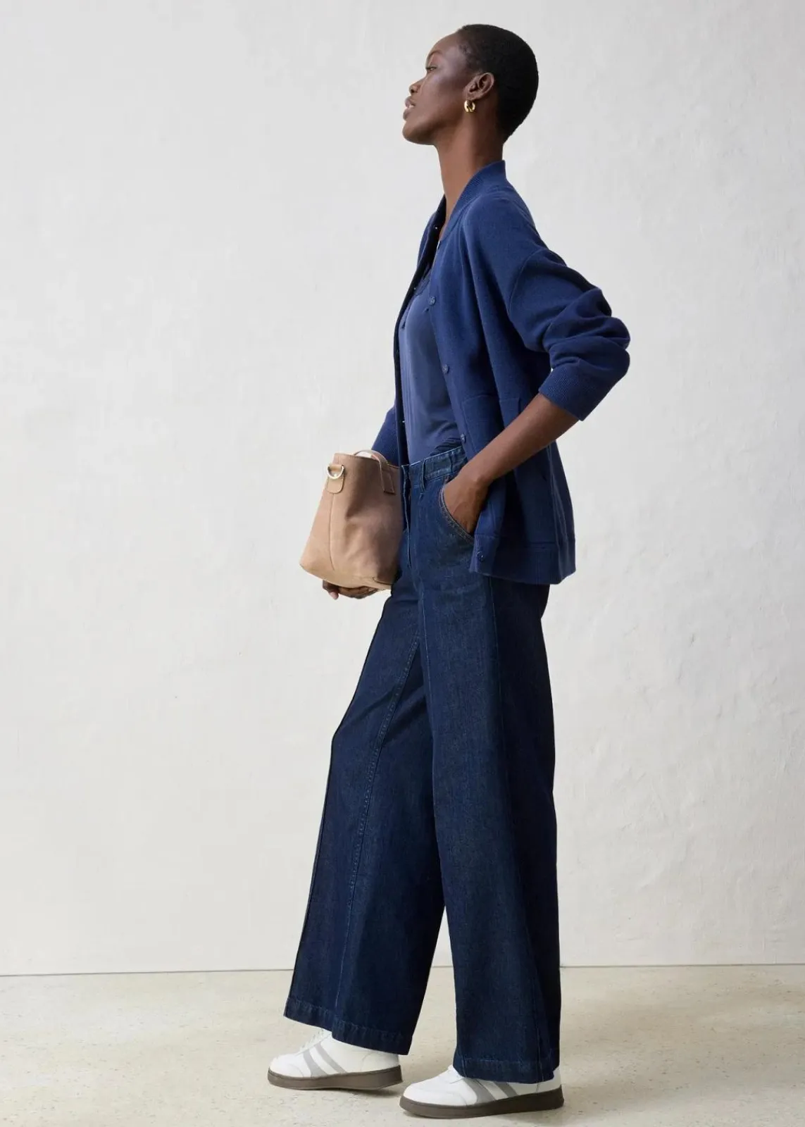 bonprix Bekleidung·Umstandsmode|Strickmode^Oversize-Strickjacke mit Merinowolle dunkelblau