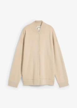 bonprix Bekleidung·Umstandsmode|Strickmode^Oversize-Strickjacke mit Merinowolle hellsand