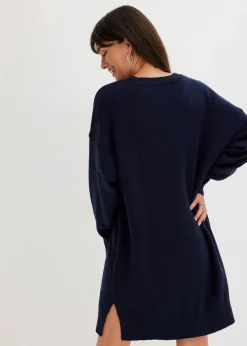 bonprix Kleider|Nachhaltigere Materialien^Oversize-Strickkleid dunkelblau