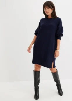 bonprix Kleider|Nachhaltigere Materialien^Oversize-Strickkleid dunkelblau