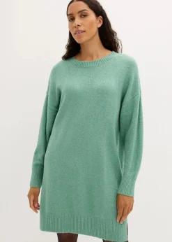 bonprix Bekleidung·Pullover & Strickjacken|Nachhaltigere Materialien^Oversize-Strickkleid salbeigrün