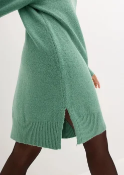 bonprix Bekleidung·Pullover & Strickjacken|Nachhaltigere Materialien^Oversize-Strickkleid salbeigrün