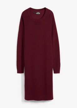 bonprix Bekleidung·Umstandsmode|Strickmode^Oversize-Strickkleid aus Rippstrick dunkelbeere