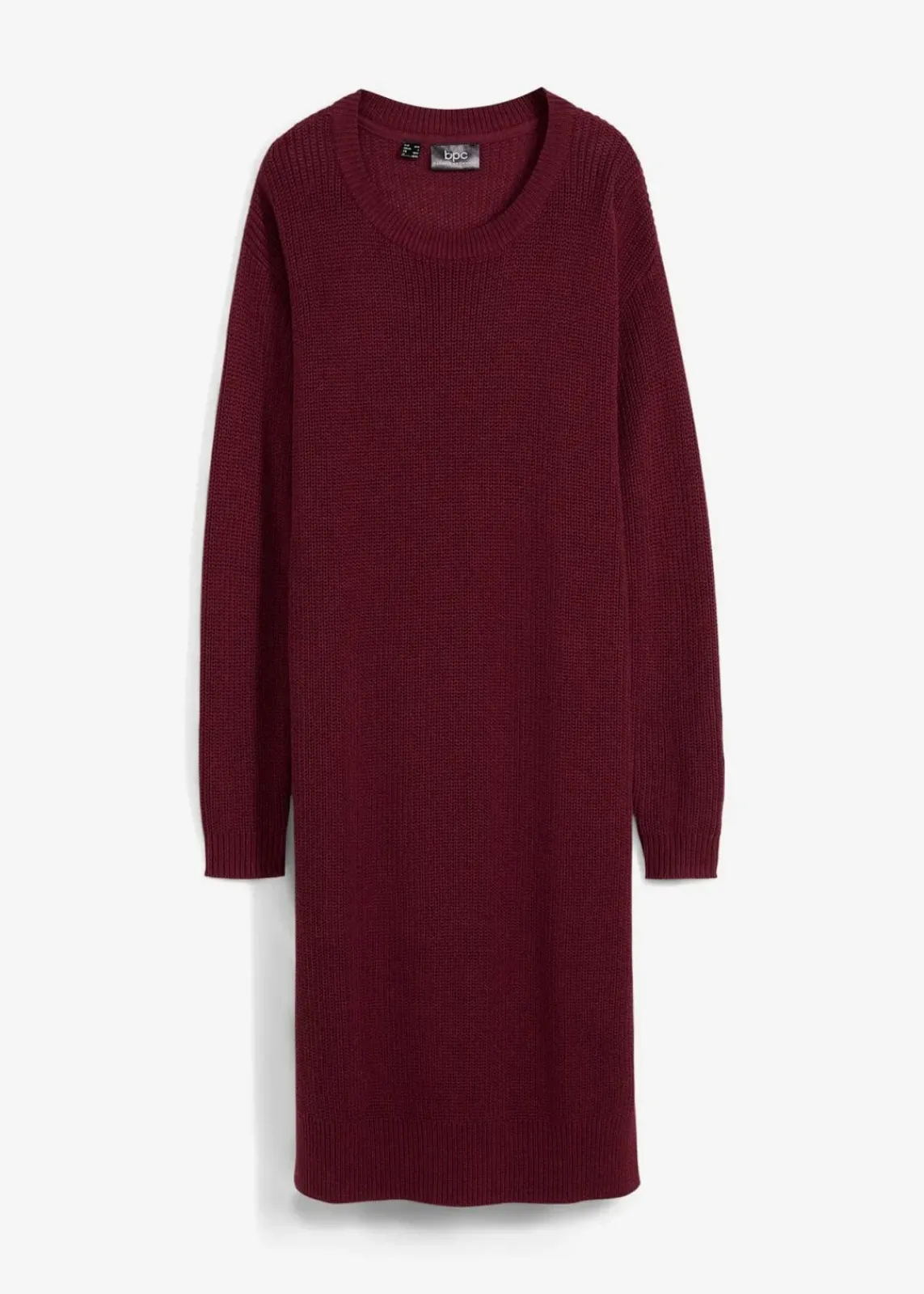bonprix Bekleidung·Umstandsmode|Strickmode^Oversize-Strickkleid aus Rippstrick dunkelbeere