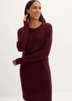 bonprix Bekleidung·Umstandsmode|Strickmode^Oversize-Strickkleid aus Rippstrick dunkelbeere