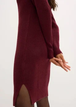 bonprix Bekleidung·Umstandsmode|Strickmode^Oversize-Strickkleid aus Rippstrick dunkelbeere