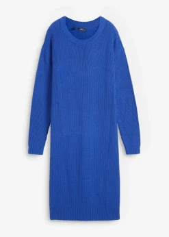 bonprix Bekleidung·Umstandsmode|Strickmode^Oversize-Strickkleid aus Rippstrick edelsteinblau