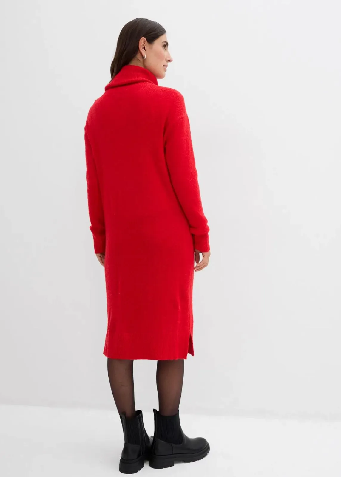 bonprix Bekleidung·Umstandsmode|Bekleidung·Pullover & Strickjacken^Oversize-Strickkleid mit Rollkragen lavarot