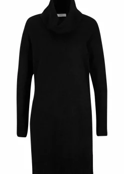 bonprix Kleider|Strickmode^Oversize-Strickkleid mit Rollkragen schwarz