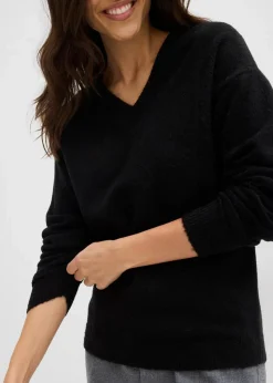bonprix Bekleidung·Umstandsmode|Strickmode^Oversize-Strick-Pullover schwarz