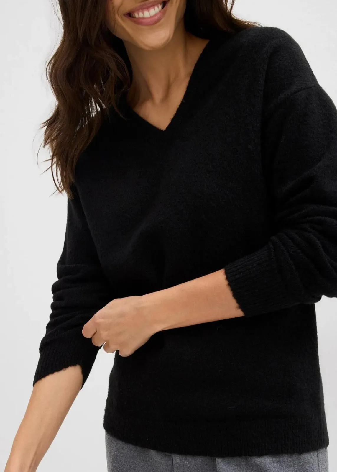 bonprix Bekleidung·Umstandsmode|Strickmode^Oversize-Strick-Pullover schwarz