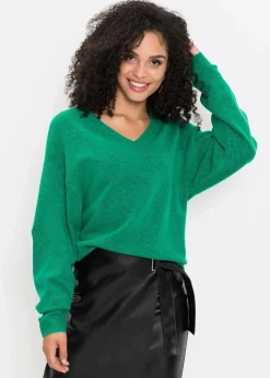 bonprix Bekleidung·Umstandsmode|Strickmode^Oversize-Strick-Pullover minzegrün meliert