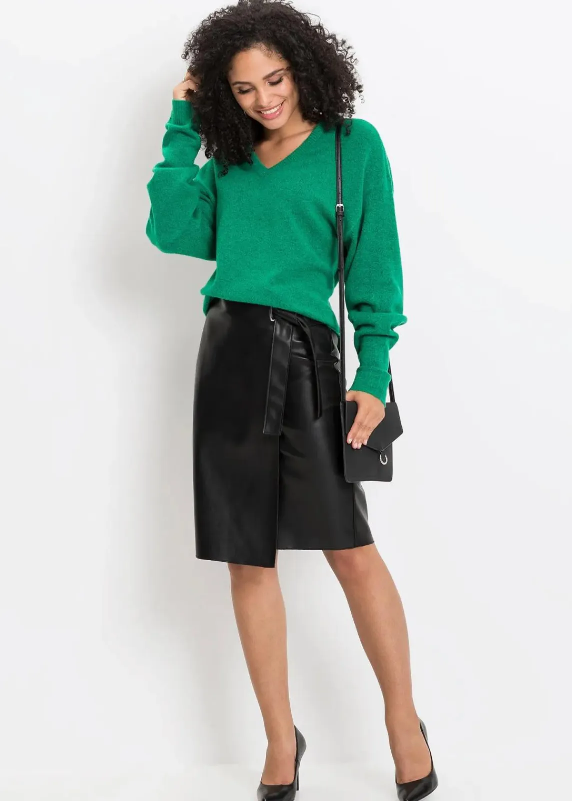 bonprix Bekleidung·Umstandsmode|Strickmode^Oversize-Strick-Pullover minzegrün meliert